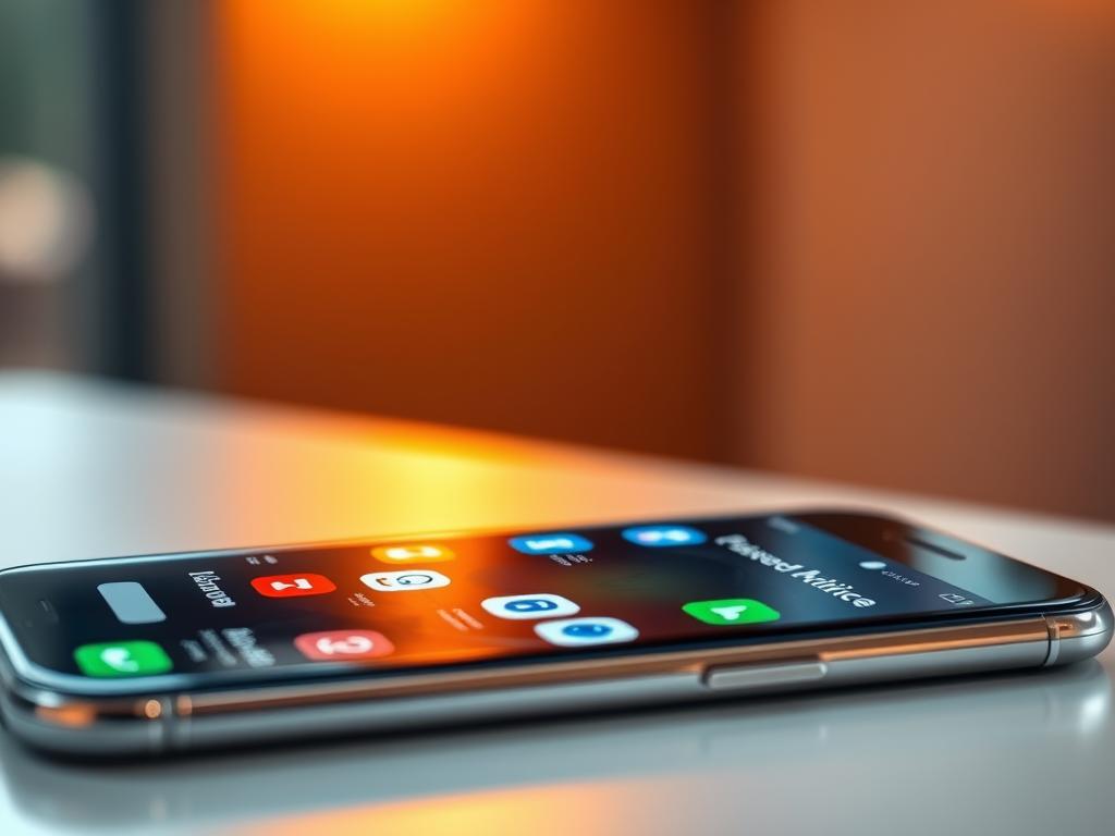 A sleek, modern smartphone display showcasing a collection of security-focused mobile applications. In the foreground, the screen features stylized icons and intuitive interfaces for features like password management, two-factor authentication, and secure messaging. The middle ground depicts the phone's exterior, with a premium metal unibody design and discreet camera lenses. The background subtly blurs to emphasize the apps, creating a sophisticated, minimalist aesthetic. Warm, directional lighting from the top left casts subtle shadows, lending depth and dimension to the scene. The overall mood conveys a sense of digital safety and technological empowerment.