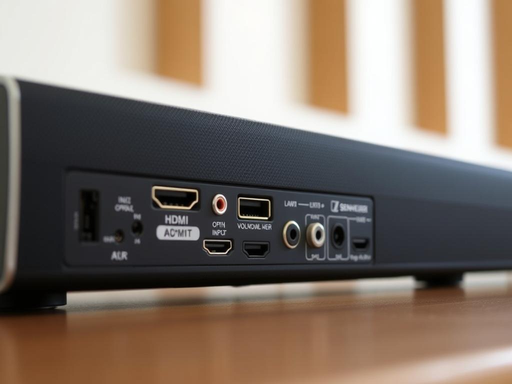 Sennheiser Ambeo Soundbar Plus Rückansicht mit Anschlüssen