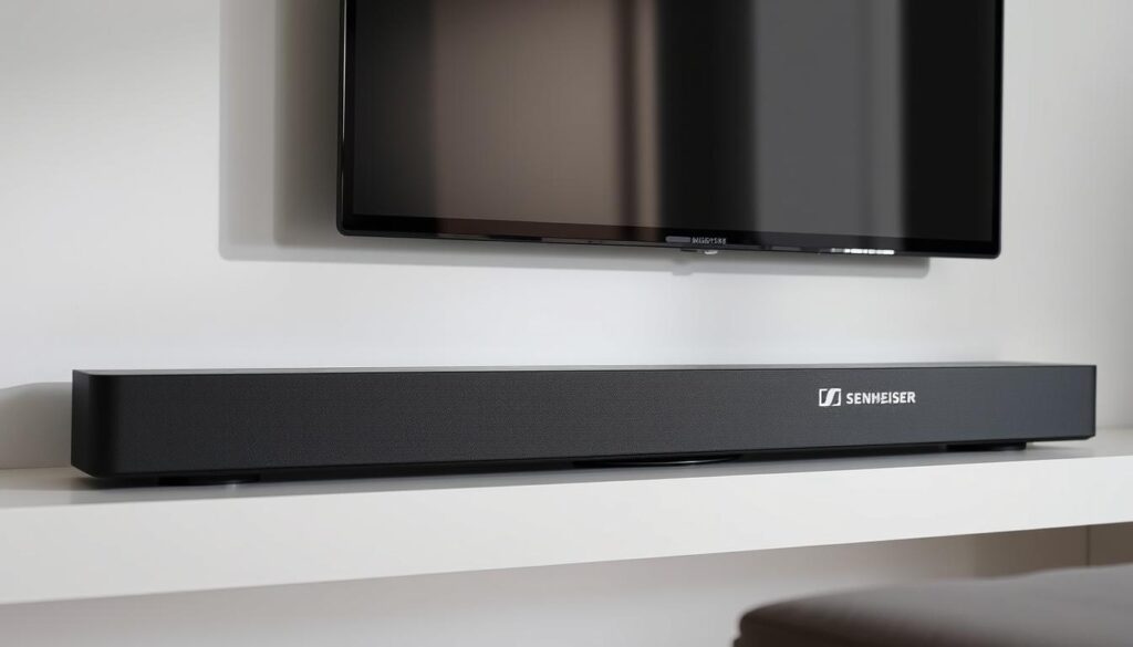 Sennheiser Ambeo Soundbar Plus in einem modernen Wohnzimmer